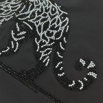 Black Tiger Iron On Rhinestone Heat Transfer Bling Design Patch